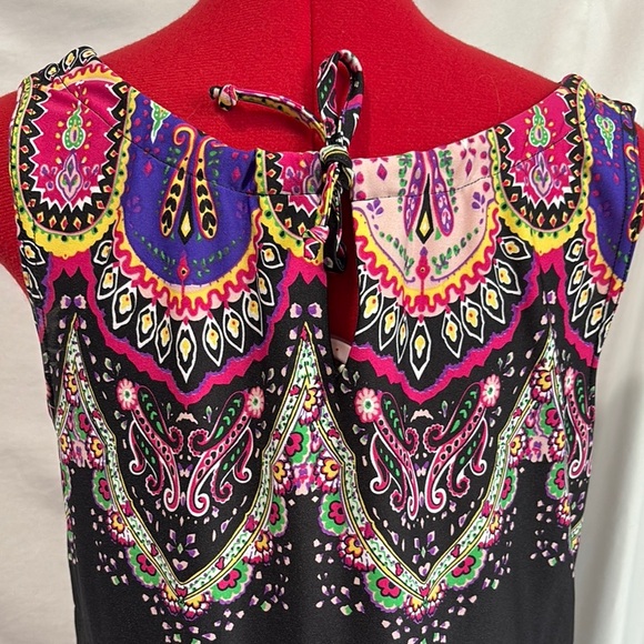 Jessica Black and Pink Paisley Midi Dress - Picture 7 of 10